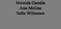 Nereida Gandia Ana Molina Sofie Willemen 